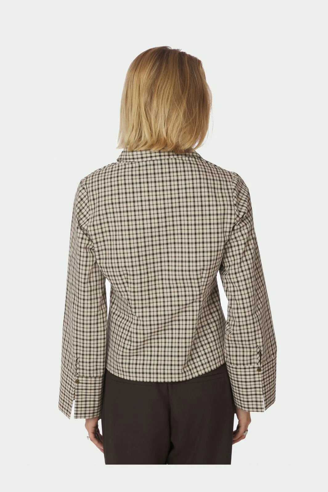 Neo Noir Rosa Checked Shirt 167289 Beige