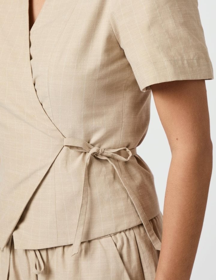 Neo Noir Simoni Stripe Blouse Sand