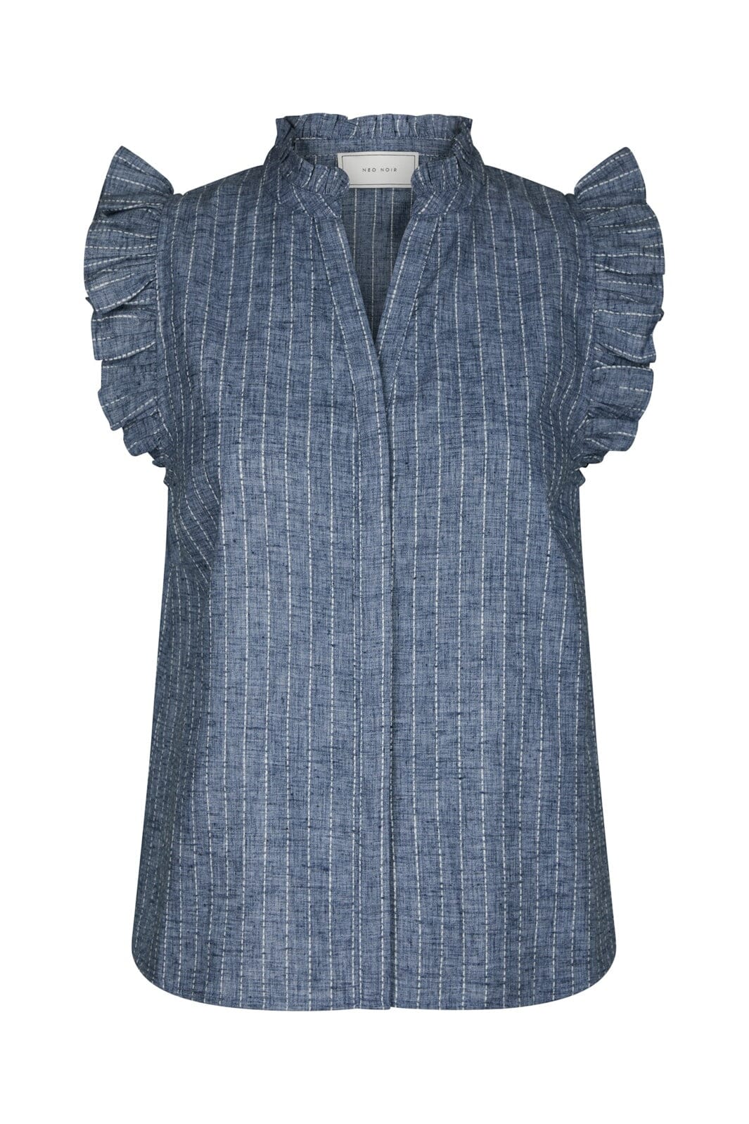 Neo Noir Siona Emb Stripe Top 168373 Blue