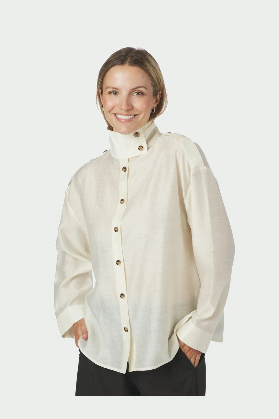 Neo Noir Tracey Solid Shirt 169776 Creme