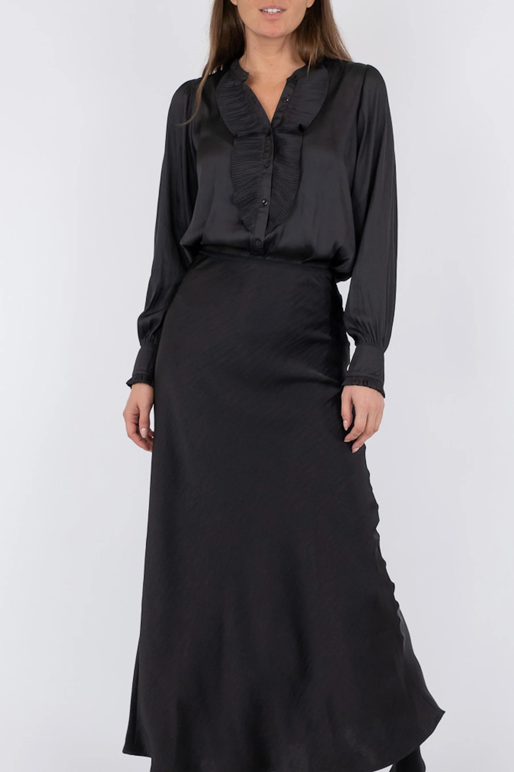 Neo Noir Vicky Heavy Sateen Skirt 159588 Black
