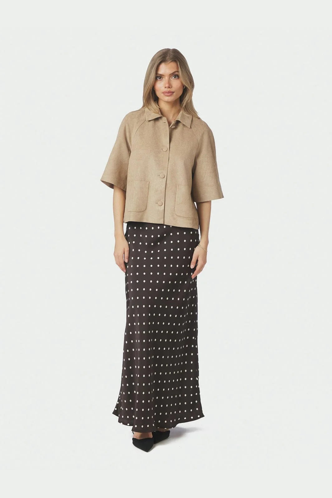 Neo Noir Viso Dot Skirt Dark Brown