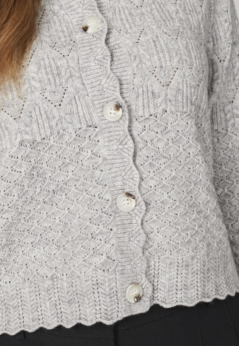 Co'Couture PointelleCC New Cardigan Pale Grey