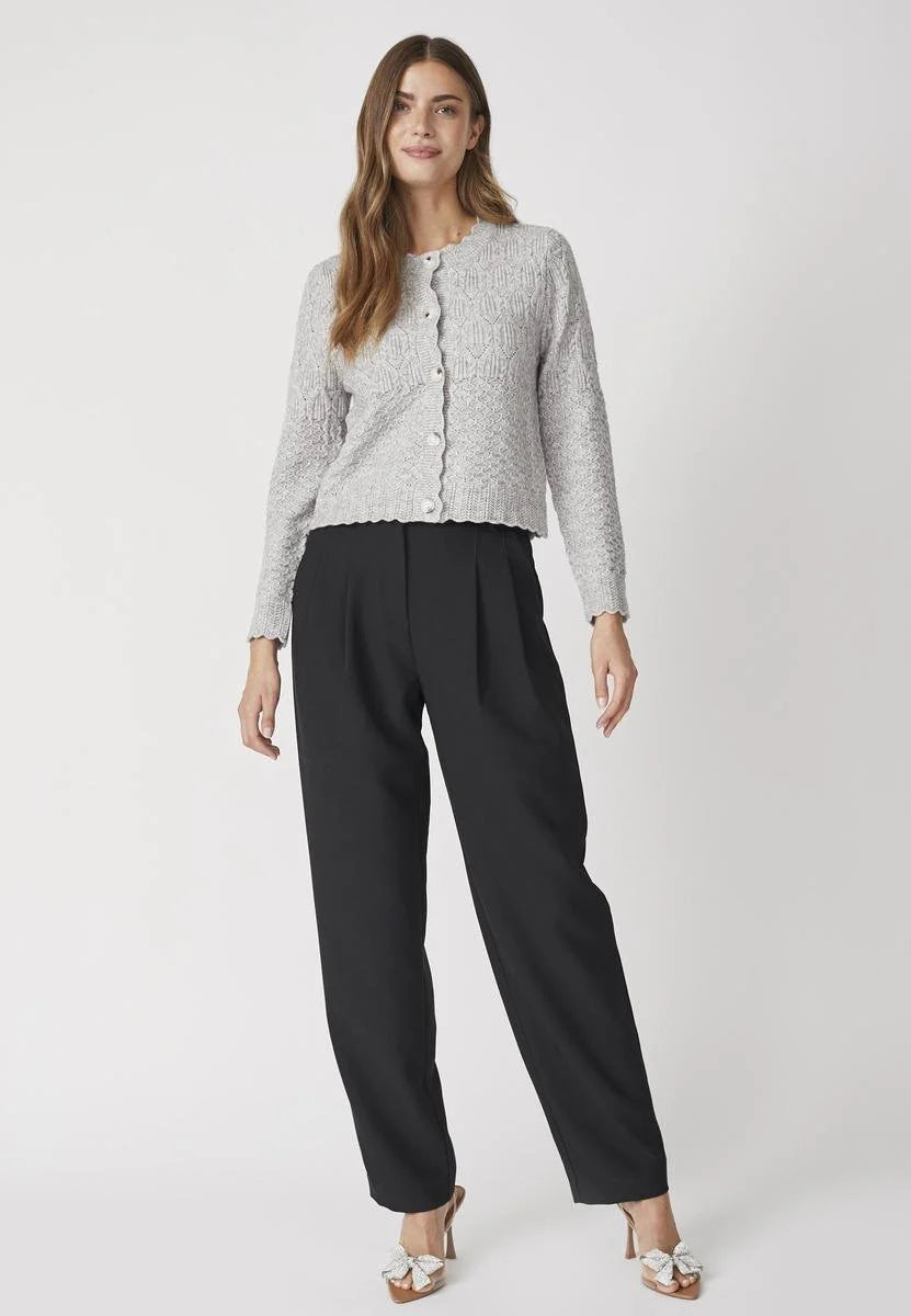 Co'Couture PointelleCC New Cardigan Pale Grey