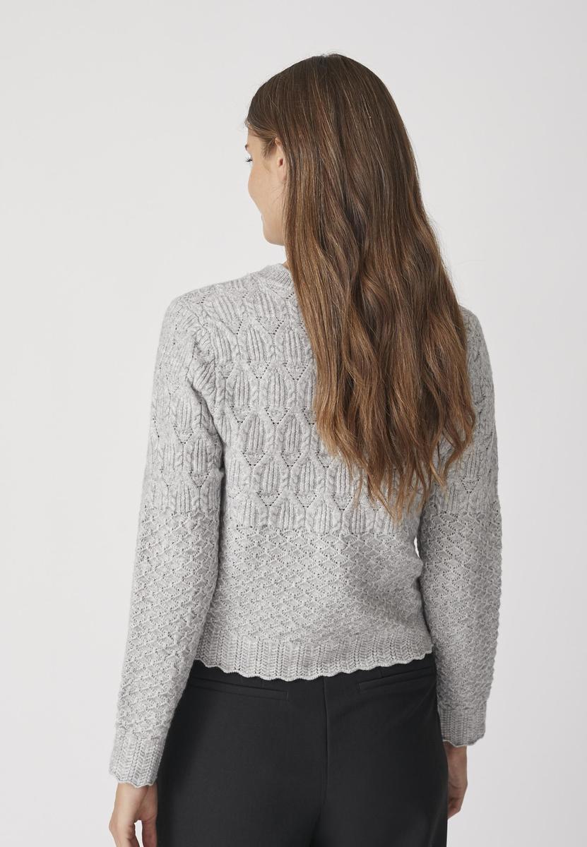 Co'Couture PointelleCC New Cardigan Pale Grey