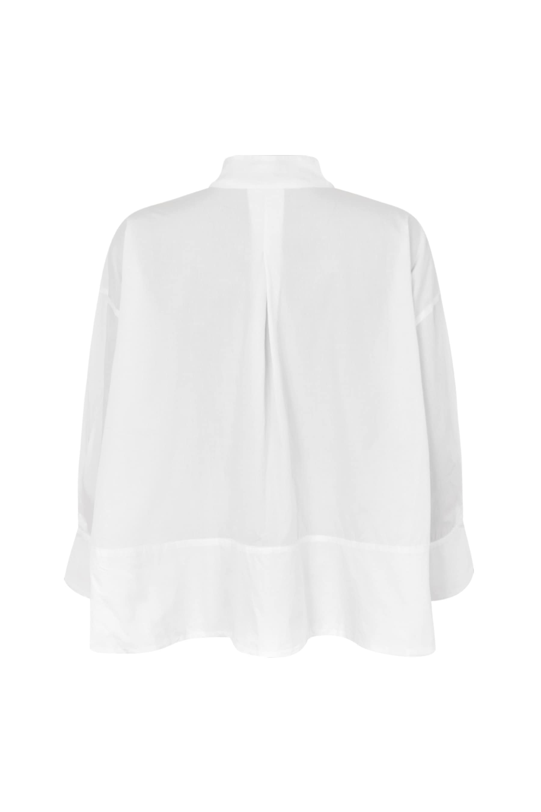 Rabens Saloner Smea Poplin Flared Shirt White