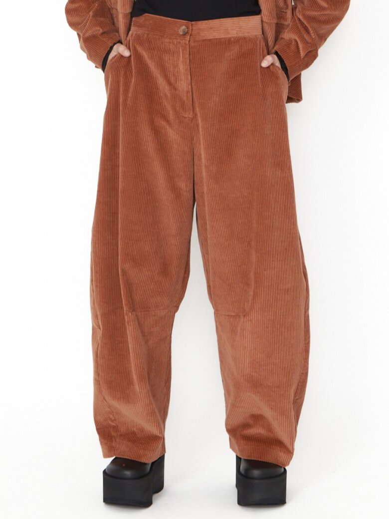 Sort Aarhus SA-Gorlois-Velvet Trousers Wide Leg Spice