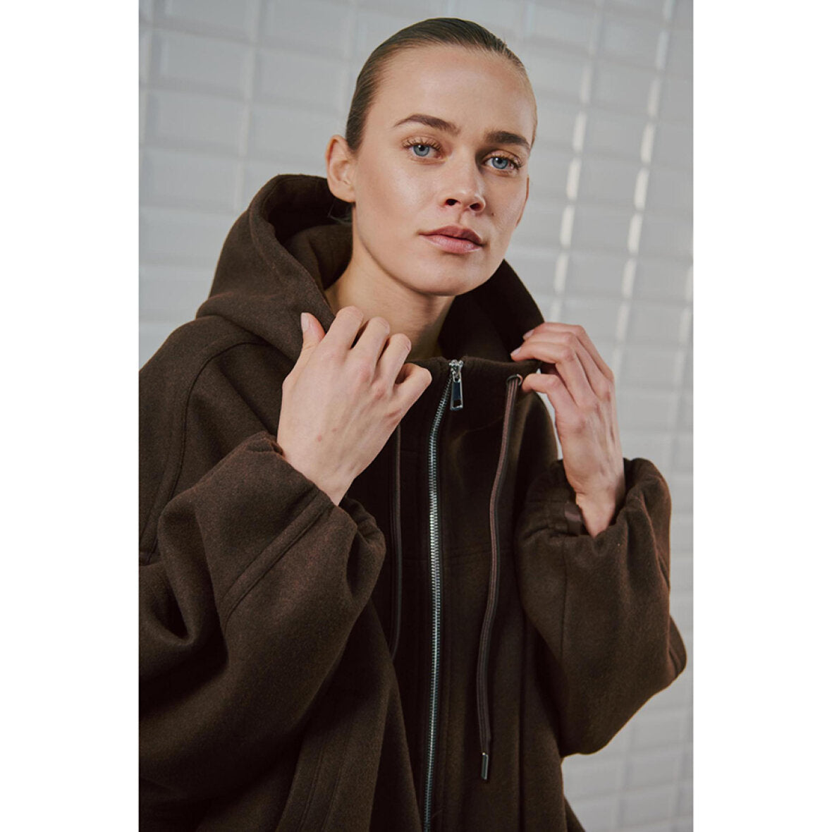 WITHBLACK WBLflora Hodded Jacket Dark Brown