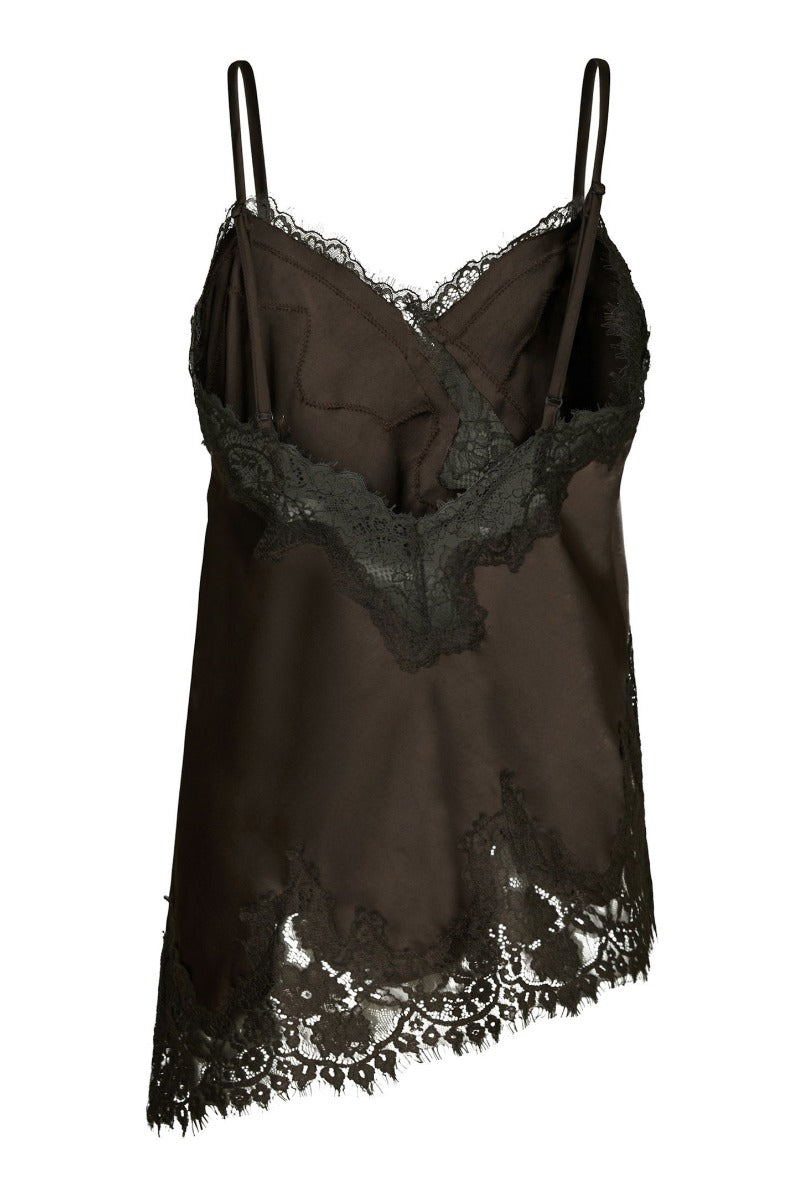 Neo Noir Viole Lace Top Dark Brown