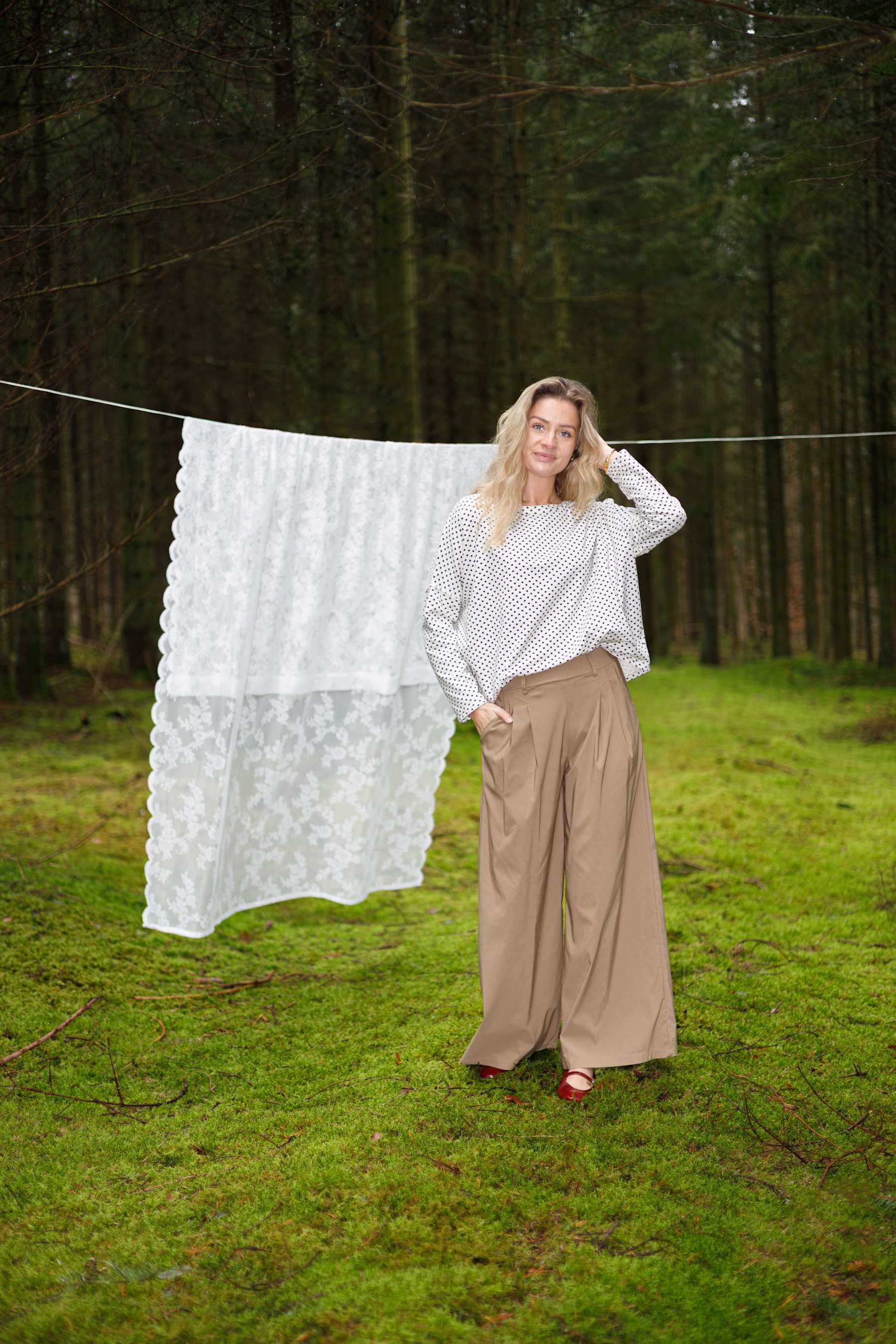 Black Colour BCDavina Wideleg Pant Khaki