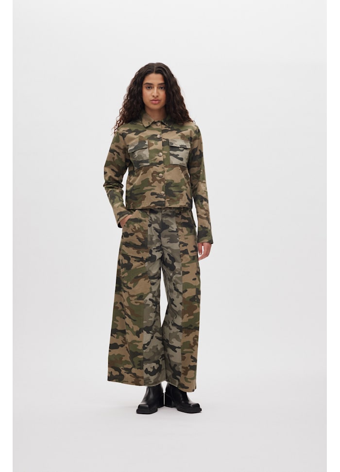 Rabens Saloner Aleksandra Camo Patchwork Jacket Camo Combo