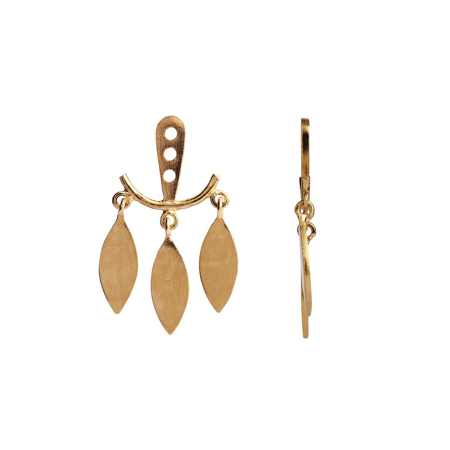 Stine A Dancing Three Leaves Behind Ear 1158-02-S Gold