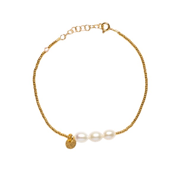 Sorelle Jewellery 3 Pearls Bracelet FG Guld 1000
