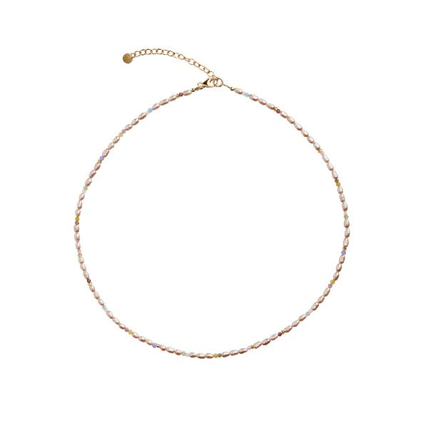 Stine A Confetti Pearl Necklace With Beige and Pastel Mix Gold 2032-02-OS