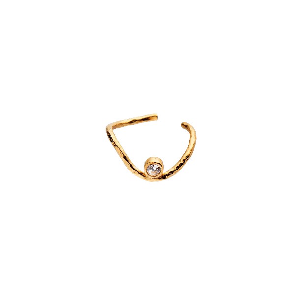 Stine A Wavy Ear Cuff Gold With Stone 1246-02-S