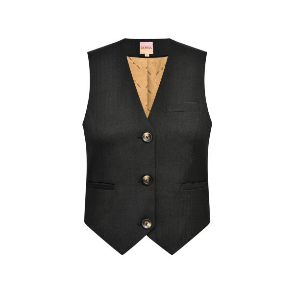 Gossia MaraGo Herringbone Vest Black G1362